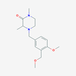 molecular formula C16H24N2O3 B4529353 4-[4-methoxy-3-(methoxymethyl)benzyl]-1,3-dimethylpiperazin-2-one 