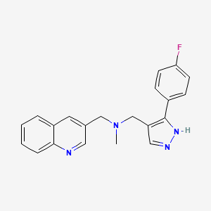 N-[[5-(4-fluorophenyl)-1H-pyrazol-4-yl]methyl]-N-methyl-1-quinolin-3-ylmethanamine