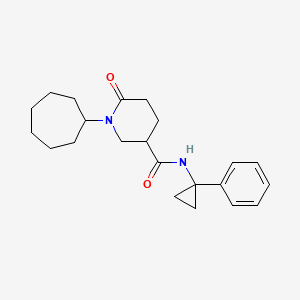 1-cycloheptyl-6-oxo-N-(1-phenylcyclopropyl)-3-piperidinecarboxamide