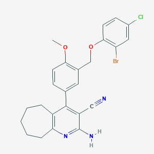 2-amino-4-{3-[(2-bromo-4-chlorophenoxy)methyl]-4-methoxyphenyl}-6,7,8,9-tetrahydro-5H-cyclohepta[b]pyridine-3-carbonitrile