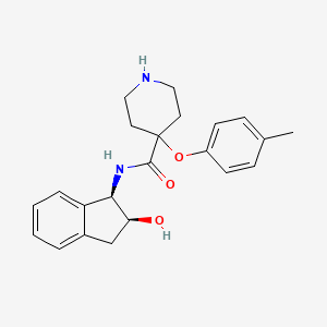 N-[(1R,2S)-2-hydroxy-2,3-dihydro-1H-inden-1-yl]-4-(4-methylphenoxy)piperidine-4-carboxamide