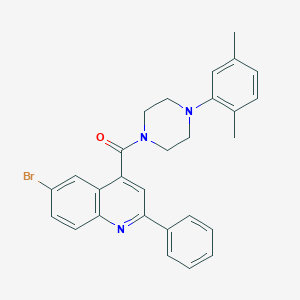 molecular formula C28H26BrN3O B452944 (6-Bromo-2-phenylquinolin-4-yl)[4-(2,5-dimethylphenyl)piperazin-1-yl]methanone 