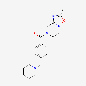 N-ethyl-N-[(5-methyl-1,2,4-oxadiazol-3-yl)methyl]-4-(piperidin-1-ylmethyl)benzamide