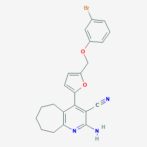2-amino-4-{5-[(3-bromophenoxy)methyl]-2-furyl}-6,7,8,9-tetrahydro-5H-cyclohepta[b]pyridine-3-carbonitrile