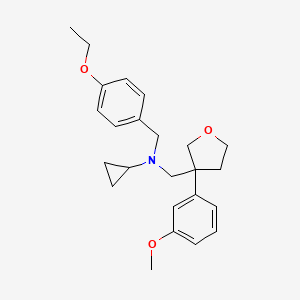 molecular formula C24H31NO3 B4529461 N-(4-ethoxybenzyl)-N-{[3-(3-methoxyphenyl)tetrahydrofuran-3-yl]methyl}cyclopropanamine 