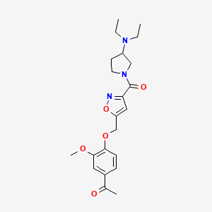 molecular formula C22H29N3O5 B4529479 1-{4-[(3-{[3-(diethylamino)-1-pyrrolidinyl]carbonyl}-5-isoxazolyl)methoxy]-3-methoxyphenyl}ethanone 