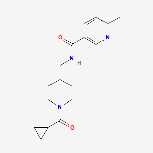 molecular formula C17H23N3O2 B4529486 N-{[1-(cyclopropylcarbonyl)-4-piperidinyl]methyl}-6-methylnicotinamide trifluoroacetate 