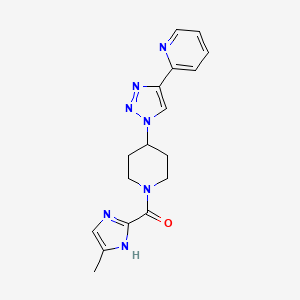 molecular formula C17H19N7O B4529504 2-(1-{1-[(4-methyl-1H-imidazol-2-yl)carbonyl]-4-piperidinyl}-1H-1,2,3-triazol-4-yl)pyridine trifluoroacetate 