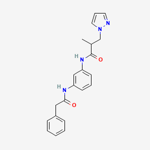 2-methyl-N-{3-[(phenylacetyl)amino]phenyl}-3-(1H-pyrazol-1-yl)propanamide