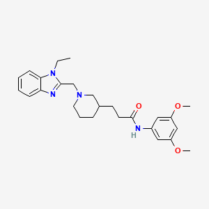 N-(3,5-dimethoxyphenyl)-3-[1-[(1-ethylbenzimidazol-2-yl)methyl]piperidin-3-yl]propanamide