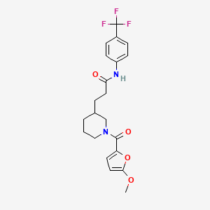 molecular formula C21H23F3N2O4 B4529519 3-[1-(5-methoxy-2-furoyl)-3-piperidinyl]-N-[4-(trifluoromethyl)phenyl]propanamide 