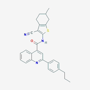 N-(3-cyano-6-methyl-4,5,6,7-tetrahydro-1-benzothiophen-2-yl)-2-(4-propylphenyl)quinoline-4-carboxamide