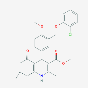 Methyl 4-{3-[(2-chlorophenoxy)methyl]-4-methoxyphenyl}-2,7,7-trimethyl-5-oxo-1,4,5,6,7,8-hexahydro-3-quinolinecarboxylate