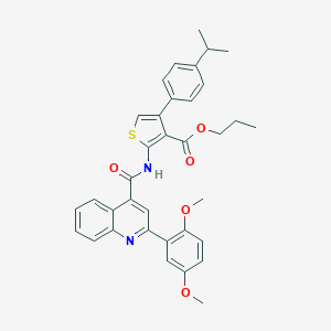 Propyl 2-({[2-(2,5-dimethoxyphenyl)-4-quinolinyl]carbonyl}amino)-4-(4-isopropylphenyl)-3-thiophenecarboxylate