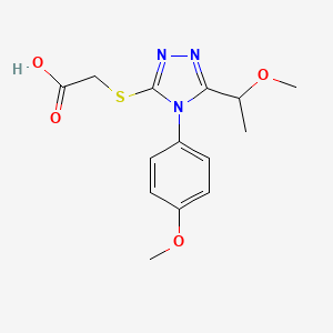 {[5-(1-methoxyethyl)-4-(4-methoxyphenyl)-4H-1,2,4-triazol-3-yl]thio}acetic acid