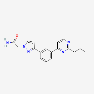 2-{3-[3-(6-methyl-2-propyl-4-pyrimidinyl)phenyl]-1H-pyrazol-1-yl}acetamide