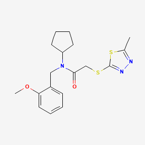 N-cyclopentyl-N-(2-methoxybenzyl)-2-[(5-methyl-1,3,4-thiadiazol-2-yl)thio]acetamide