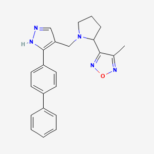 3-(1-{[3-(4-biphenylyl)-1H-pyrazol-4-yl]methyl}-2-pyrrolidinyl)-4-methyl-1,2,5-oxadiazole