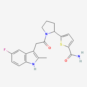 molecular formula C20H20FN3O2S B4529605 5-{1-[(5-fluoro-2-methyl-1H-indol-3-yl)acetyl]-2-pyrrolidinyl}-2-thiophenecarboxamide 