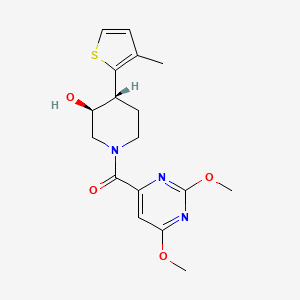 molecular formula C17H21N3O4S B4529613 (3S*,4R*)-1-[(2,6-dimethoxypyrimidin-4-yl)carbonyl]-4-(3-methyl-2-thienyl)piperidin-3-ol 