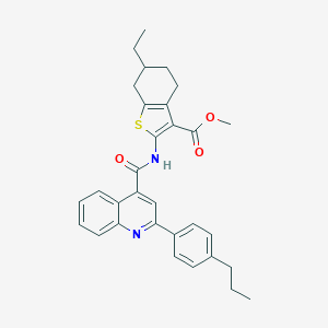 Methyl 6-ethyl-2-({[2-(4-propylphenyl)-4-quinolinyl]carbonyl}amino)-4,5,6,7-tetrahydro-1-benzothiophene-3-carboxylate