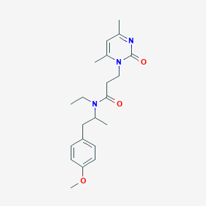 molecular formula C21H29N3O3 B4529672 3-(4,6-dimethyl-2-oxopyrimidin-1(2H)-yl)-N-ethyl-N-[2-(4-methoxyphenyl)-1-methylethyl]propanamide 