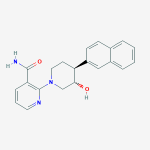 molecular formula C21H21N3O2 B4529698 2-[(3S*,4S*)-3-hydroxy-4-(2-naphthyl)piperidin-1-yl]nicotinamide 