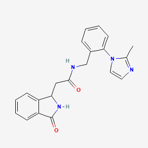 molecular formula C21H20N4O2 B4529748 N-[2-(2-methyl-1H-imidazol-1-yl)benzyl]-2-(3-oxo-2,3-dihydro-1H-isoindol-1-yl)acetamide 