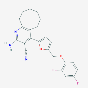 2-Amino-4-[5-[(2,4-difluorophenoxy)methyl]furan-2-yl]-5,6,7,8,9,10-hexahydrocycloocta[b]pyridine-3-carbonitrile