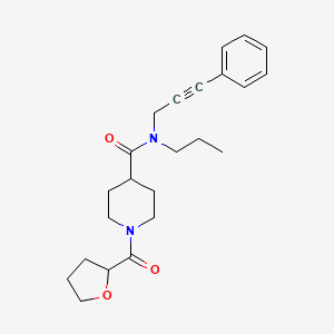 molecular formula C23H30N2O3 B4529788 N-(3-phenylprop-2-yn-1-yl)-N-propyl-1-(tetrahydrofuran-2-ylcarbonyl)piperidine-4-carboxamide 