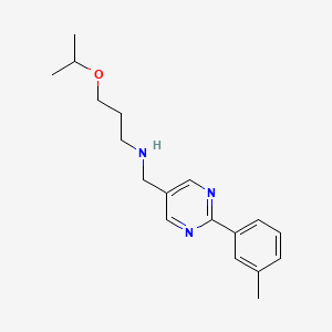 molecular formula C18H25N3O B4529807 (3-isopropoxypropyl){[2-(3-methylphenyl)pyrimidin-5-yl]methyl}amine 