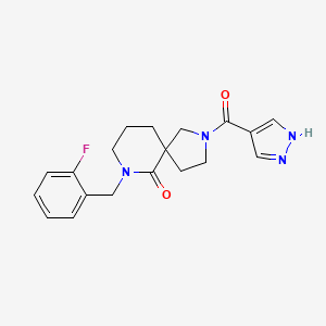 molecular formula C19H21FN4O2 B4529812 7-(2-fluorobenzyl)-2-(1H-pyrazol-4-ylcarbonyl)-2,7-diazaspiro[4.5]decan-6-one 