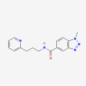 molecular formula C16H17N5O B4529819 1-methyl-N-[3-(2-pyridinyl)propyl]-1H-1,2,3-benzotriazole-5-carboxamide trifluoroacetate 