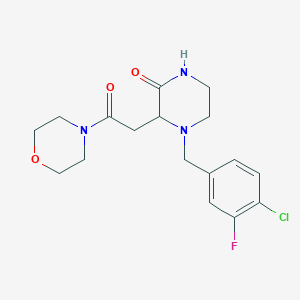 molecular formula C17H21ClFN3O3 B4529825 4-(4-氯-3-氟苄基)-3-[2-(4-吗啉基)-2-氧代乙基]-2-哌嗪酮 