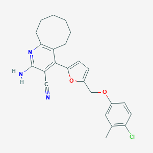 2-Amino-4-[5-[(4-chloro-3-methylphenoxy)methyl]furan-2-yl]-5,6,7,8,9,10-hexahydrocycloocta[b]pyridine-3-carbonitrile