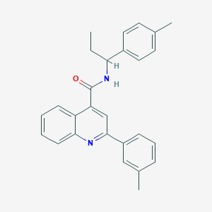 molecular formula C27H26N2O B452985 2-(3-methylphenyl)-N-[1-(4-methylphenyl)propyl]quinoline-4-carboxamide 