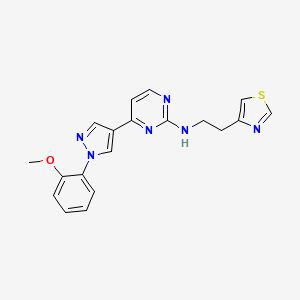 4-[1-(2-methoxyphenyl)-1H-pyrazol-4-yl]-N-[2-(1,3-thiazol-4-yl)ethyl]pyrimidin-2-amine