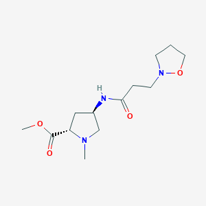 molecular formula C13H23N3O4 B4529982 methyl (2S,4R)-4-[(3-isoxazolidin-2-ylpropanoyl)amino]-1-methylpyrrolidine-2-carboxylate 