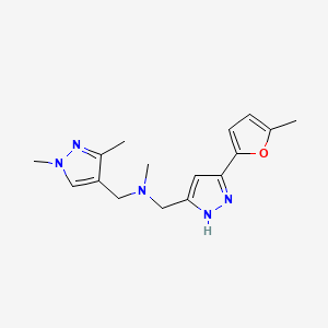 N-[(1,3-dimethylpyrazol-4-yl)methyl]-N-methyl-1-[3-(5-methylfuran-2-yl)-1H-pyrazol-5-yl]methanamine