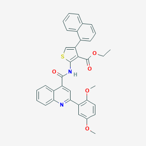 Ethyl 2-({[2-(2,5-dimethoxyphenyl)-4-quinolinyl]carbonyl}amino)-4-(1-naphthyl)-3-thiophenecarboxylate