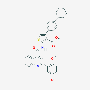 Methyl 4-(4-cyclohexylphenyl)-2-({[2-(2,5-dimethoxyphenyl)-4-quinolinyl]carbonyl}amino)-3-thiophenecarboxylate