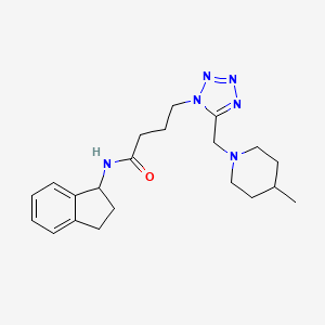 N-(2,3-dihydro-1H-inden-1-yl)-4-{5-[(4-methyl-1-piperidinyl)methyl]-1H-tetrazol-1-yl}butanamide