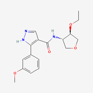 N-[(3S,4R)-4-ethoxyoxolan-3-yl]-5-(3-methoxyphenyl)-1H-pyrazole-4-carboxamide