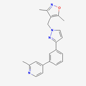 3,5-Dimethyl-4-[[3-[3-(2-methylpyridin-4-yl)phenyl]pyrazol-1-yl]methyl]-1,2-oxazole