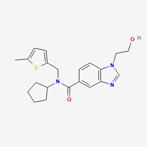 N-cyclopentyl-1-(2-hydroxyethyl)-N-[(5-methyl-2-thienyl)methyl]-1H-benzimidazole-5-carboxamide