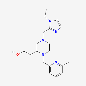 2-{4-[(1-ethyl-1H-imidazol-2-yl)methyl]-1-[(6-methyl-2-pyridinyl)methyl]-2-piperazinyl}ethanol