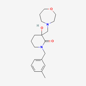 3-hydroxy-1-(3-methylbenzyl)-3-(1,4-oxazepan-4-ylmethyl)-2-piperidinone