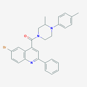 molecular formula C28H26BrN3O B453010 (6-Bromo-2-phenylquinolin-4-yl)[3-methyl-4-(4-methylphenyl)piperazin-1-yl]methanone 