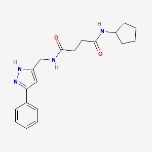 molecular formula C19H24N4O2 B4530110 N-cyclopentyl-N'-[(5-phenyl-1H-pyrazol-3-yl)methyl]succinamide 