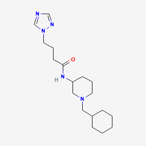 molecular formula C18H31N5O B4530112 N-[1-(cyclohexylmethyl)-3-piperidinyl]-4-(1H-1,2,4-triazol-1-yl)butanamide 